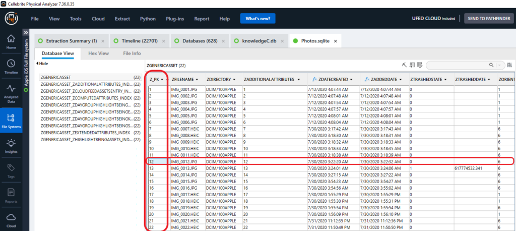 ufed reader export date range